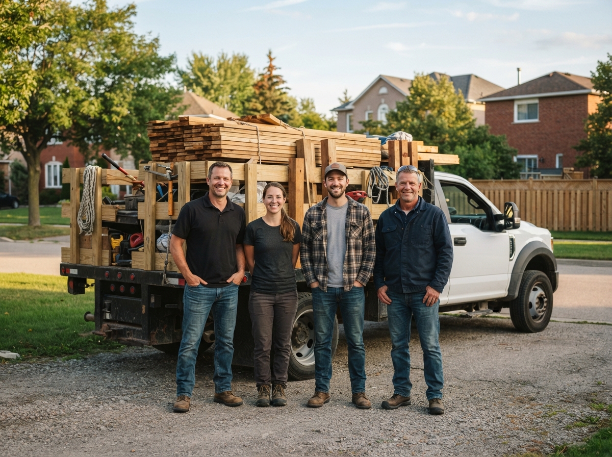 Fence Pros installation crew on a job site in Los Angeles