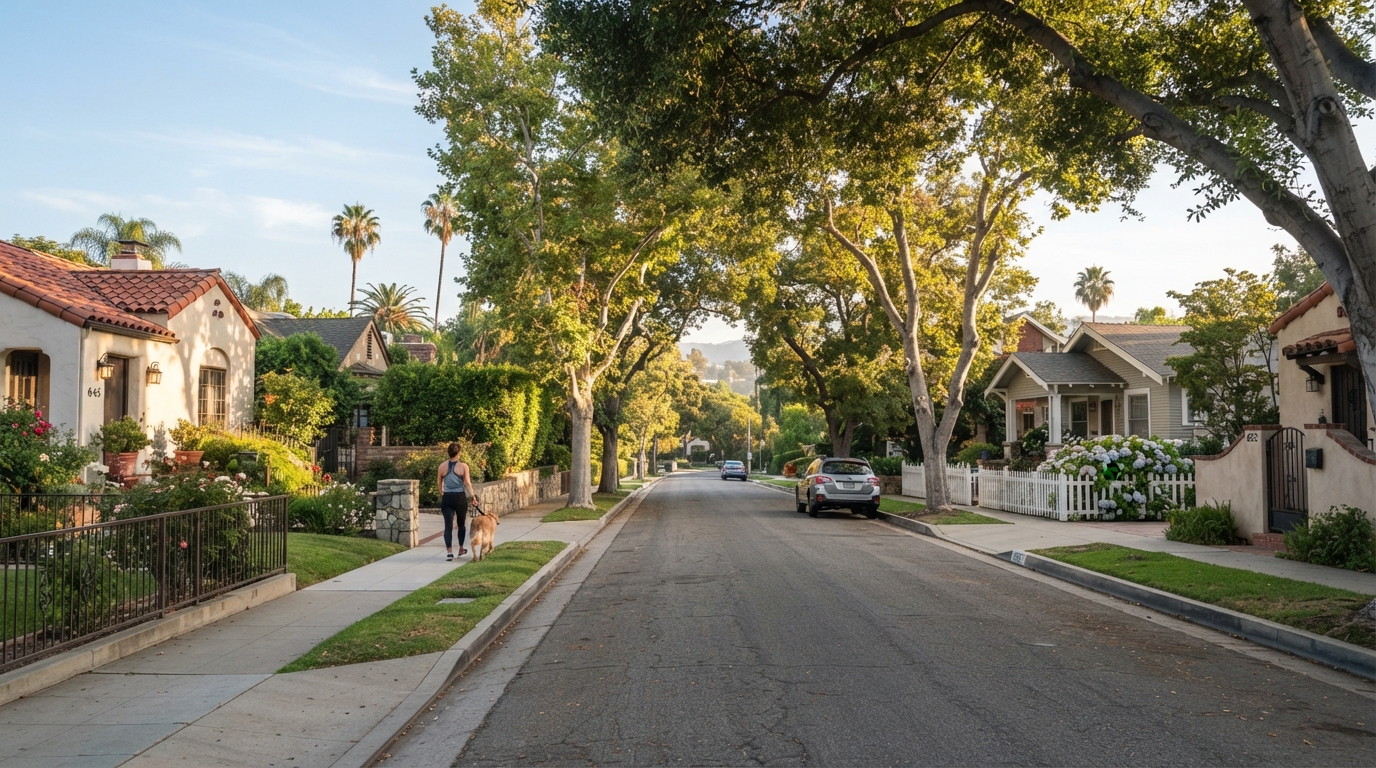 Fenced residential property in Los Angeles, CA